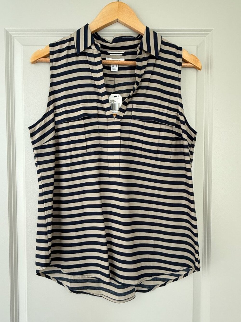 Nautica Striped Sleeveless Blouse